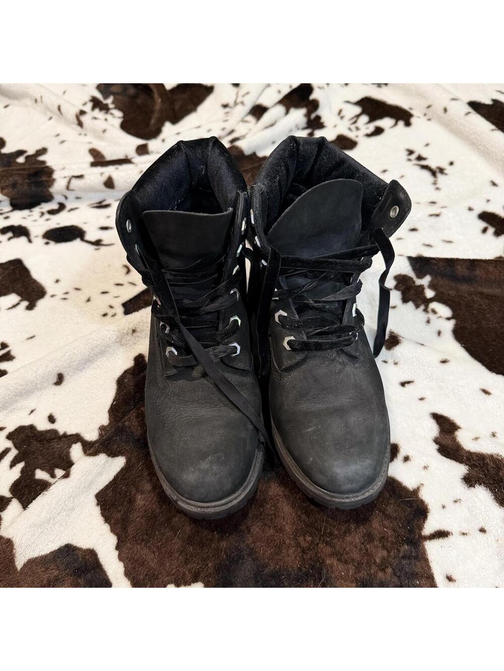 Timberland Women’s 6 Inch Premium Waterproof Boots Black‎ Leather Size 8.5